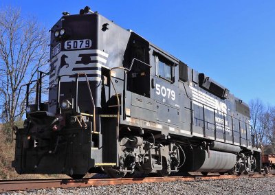 Former Southern GP38-2 # 5079 spends the weekend tied down with a work train at Kings Mountain 