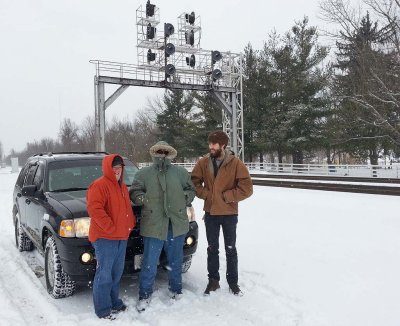 Carmon, Tyler and John in the snow at Junction CIty 