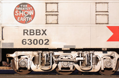 RBBX 63002 (ex UP 6329) is a former baggage car, now used as the rolling maintenance shop 