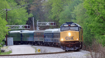 After the Corman train had cleared, the CSX Derby train departed Frankfort for the run to Louisville on the Old Road sub 