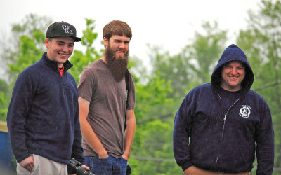 Gage, John and Joe in the rain at Wilmore, KY 