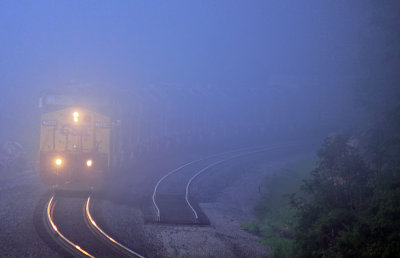 NS I 7 V looms out of the fog at Jones Knob 