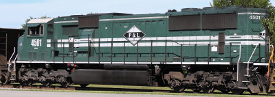 PAL 4501, a EMD SD70Mac aquired from CSX, wears a new coat of P&L Green