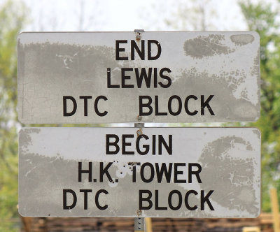 Block Limit sign on the Old Road Sub (RJCC)