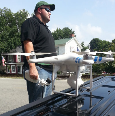 Mr. Starnes and his fancy flying camera at Lagrange Ky 