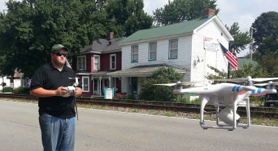 Mr. Starnes and his fancy flying camera at Lagrange Ky