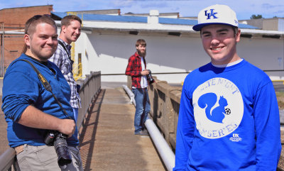 Tyler, John, John, and Gage hanging out on a bridge we shouldnt be on in Ga 