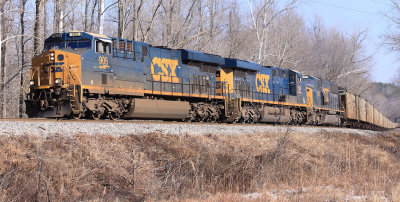 A CSX train that loaded at the Armstrong mine heads South through Rockport on the PAL mainline