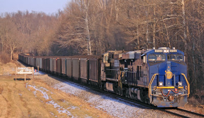 N&W 8103 brings up the rear of a NS coal train the loaded on the PAL near Madisonville 