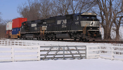 The white fence at Vanarsdale blends in with the snow as 376 passes by 