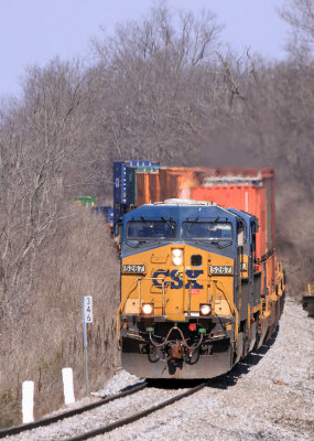 NS 223 eases across a 25mph slow order at Convoy behind power from that other RR  