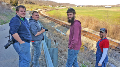 Tyler, Alex, John and Adam on the CSX LCL sub at Sparta 