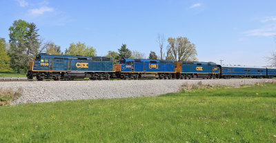 The CSX Derby Train near Shelbyville, KY on Derby morning, headed for Louisville 
