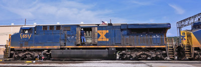 CSX 651 gets a outbound inspection at Corbin 