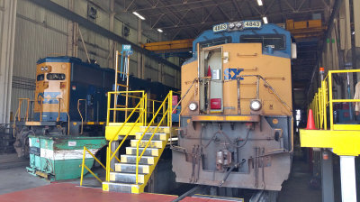 EMD's in the shop for running repairs  