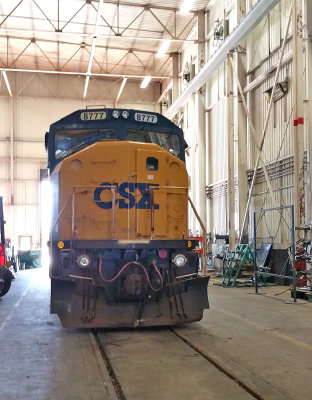 A former CR SD60M in the shop for traction motor work  
