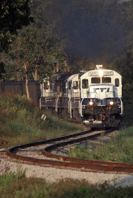A Northbound coal train winds around the S-Curve at Tarr Road near Jackstown  