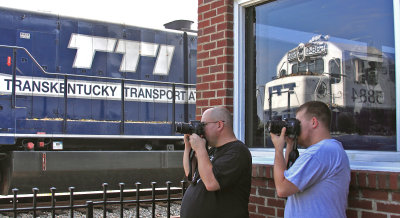 Larry, Alex and a TTI reflection in Maysville 