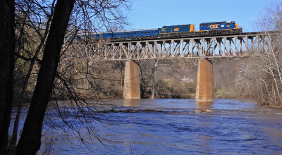 The 73rd annual Santa Train crosses a Swollen Holston River near Kingsport 
