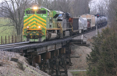 IT 1072 leads NS 375 West across the creek at Salvisa 