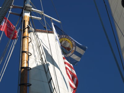 Coaster Flying the Flag of Marquette