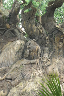 2013-06-07-037 Tree trunk (Notice the animal images carved in tree)