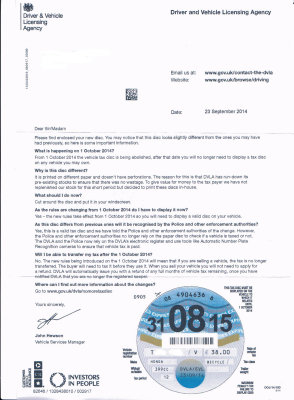 The last tax disk letter