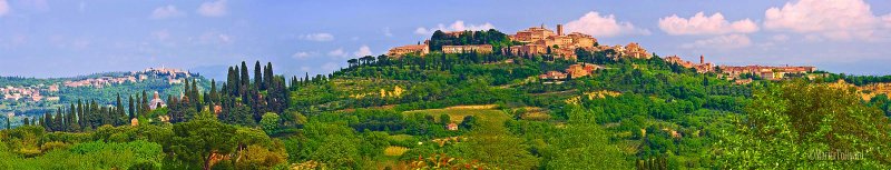 Village on a hill in magic Italy