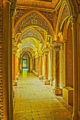 A golden Hallway of Palacio Monserrate, Portugal