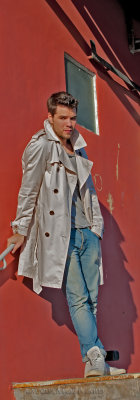 Burberry coat on male model Toftgard