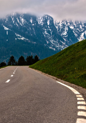 Steep road in Switzerland
