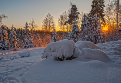 Winter sunset.