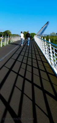 Sharp shadows on a bridge in the UK