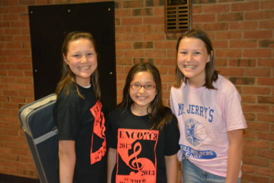 Rory and Reagan with their friend Sophie. She does double duty, Orchestra with Rory and Theater with Reagan