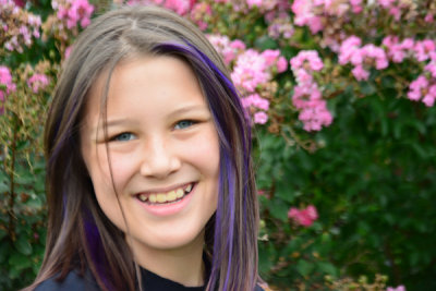 Reagan and her purple highlights