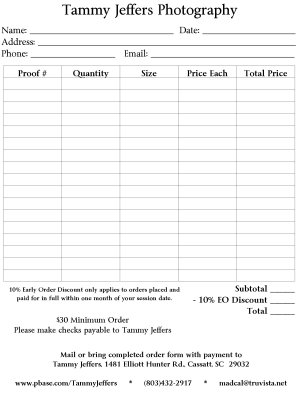 Print Order Form