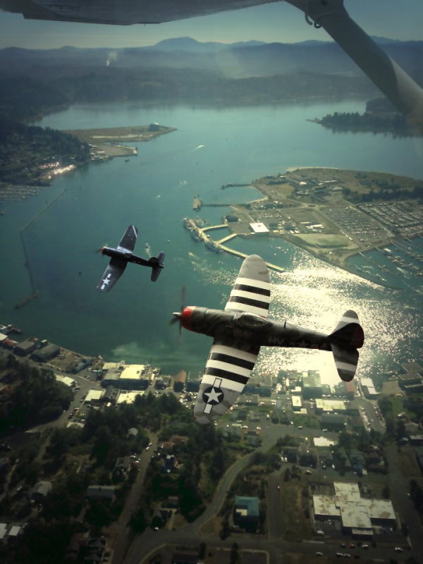 Approach with P47 and F4 U Corsair. P. Shop.jpg