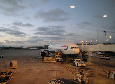 Our plane prepares for departure at Lindberg Field
