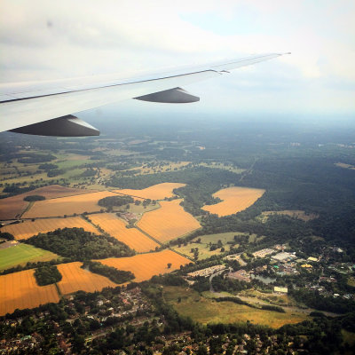 Our flight approaches Heathrow
