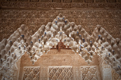 Detail, The Nasrid Palaces, Palace of the Lions, the Alhambra, Granada