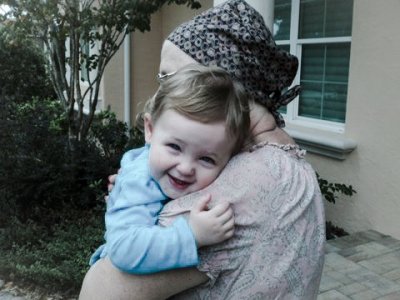 Grandma hugging Kaitlyn - 2012 