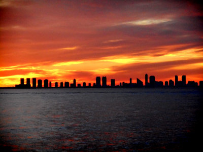 Leaving Ft Lauderdale at sunset