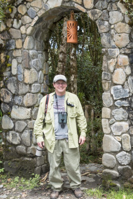 Me at entrance to cabins at Cabanas San Isidro