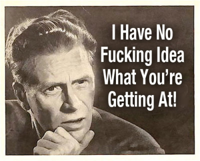 I Have No Fucking Idea What Your'e Getting At!