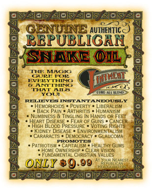 Republican Snake Oil Label