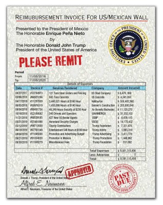 Reimbursement Invoice for US/Mexican Wall