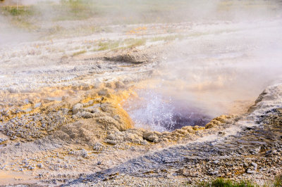 Upper Basin Pump Geyser in Yellowstone National Park