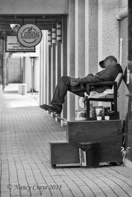Man on a Street Downtown Nodding Off (DSC2008)