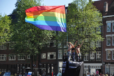 Canal Parade in Amsterdam during Gay Pride, August 3, 2013