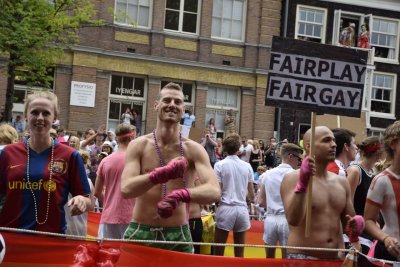 Canal Parade in Amsterdam during Gay Pride, August 2, 2014